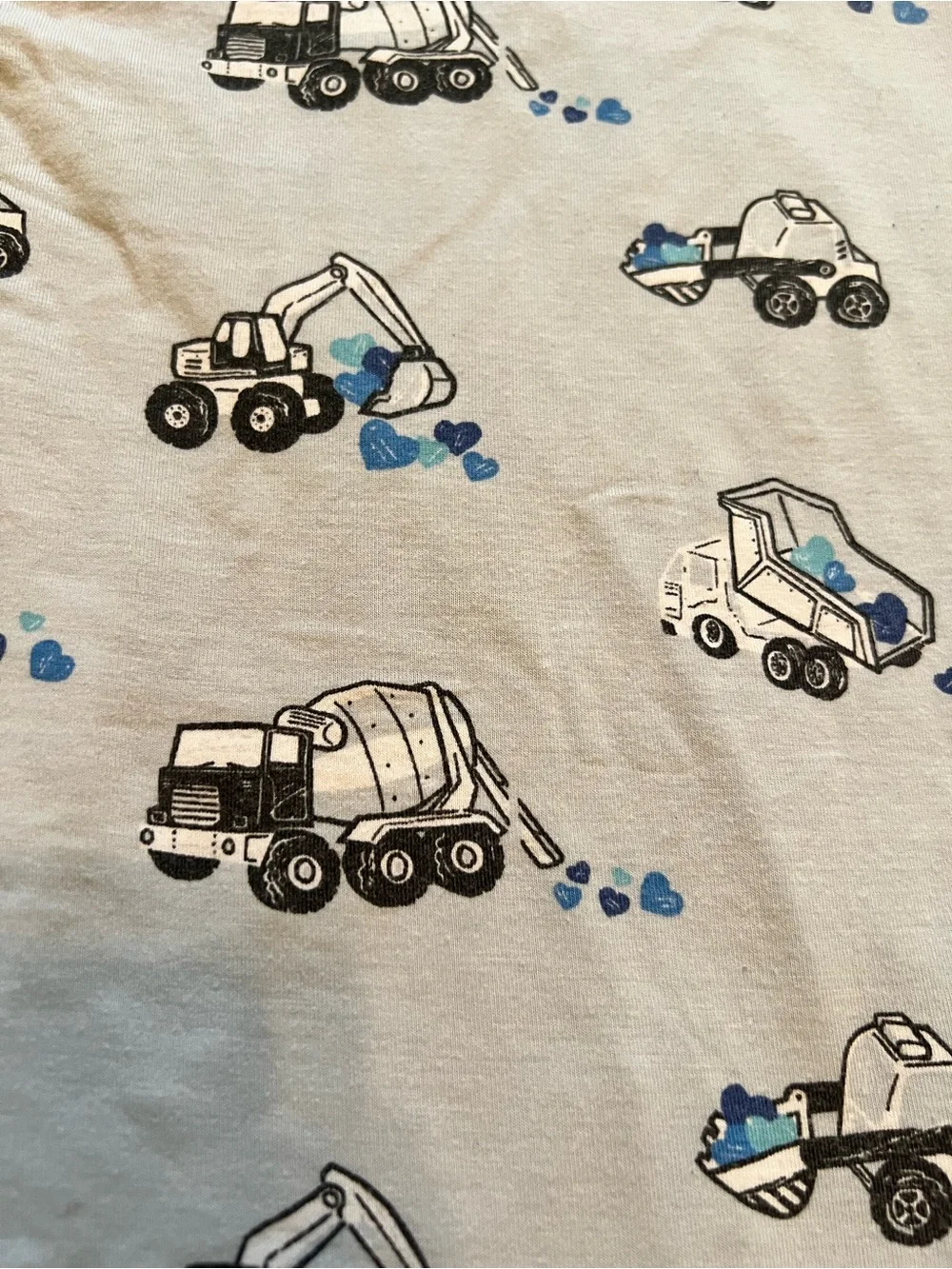 Angel Dear 3T Blue Construction Hearts Pajamas